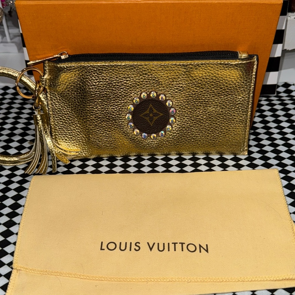 Keep it Gypsy LV Up Cycled Wristlet/Keyring
